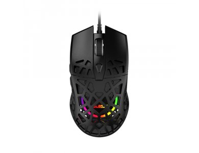 Ajazz AJ339 RGB Προγραμματιζόμενο Gaming Mouse, 65G Ultralight Honeycomb Ποντίκι, 12.400 DPI Pixart 3327 Sensor 7 Buttons, Μαύρο