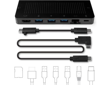 Twelve South StayGo USB C Data Hub - HDMI/4Κ + Gbps LAN + Card Reader + USB 3.0*3 Ports + USB-C 3.1 + 100W PD Charging - 12-1907
