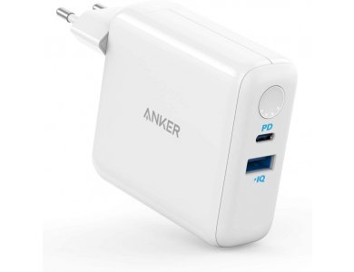 Anker PowerCore III Fusion 5K 2-in-1 Φορτιστής Πρίζας & Power Bank PD 5.000mAh Power Delivery - A1624G21, Λευκό