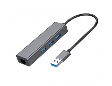Nordic Aluminum 3-Port USB 3.1 και Gigabit Ethernet Hub, Space Grey - USB-LANHUB