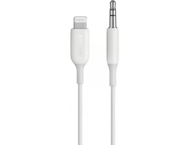 Anker Audio Adapter Lightning to 3.5mm AUX for Apple iPhone / iPad / iPod MFi - A8194H21, White