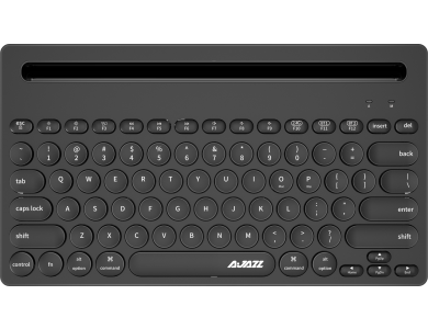 Ajazz 320i Ultra Compact Slim Profile Bluetooth Keyboard Multi-Device with Tablet / Smartphone placement, Black