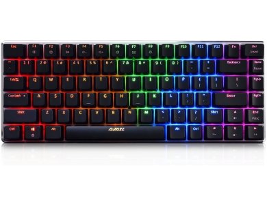 Ajazz AK33 Ενσύρματο Μηχανικό RGB Πληκτρολόγιο, Aluminum Frame Gaming Keyboard, 82 keys με Blue Switches, Μαύρο