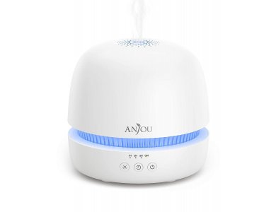 Anjou AJ-ADA019 Oil Diffuser Συσκευή Αρωματοθεραπείας, 2 Mist Outputs, Adjustable 7 Color, Timer & Auto Shut-Off, BPA Free