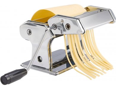 VonShef 5 in 1 Fresh Pasta Maker, Pasta Maker with 2 Heads, Adjustable, Stainless Steel - 1507252