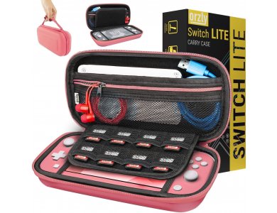 Orzly Nintendo Switch Lite Carrying Case for Device and Accessories, Coral
