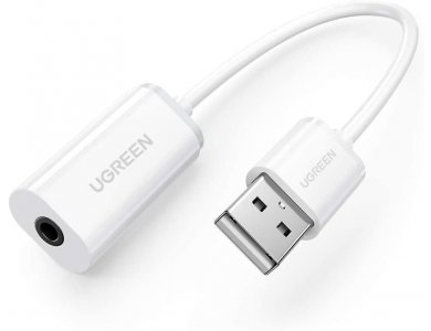 Ugreen USB Audio Adapter External Stereo Sound Card with Mic, 2-in-1 USB σε 3.5mm Jack Εξωτερική Κάρτα Ήχου Καλώδιο 15cm - 30712