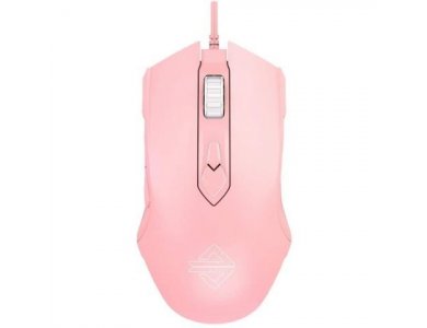 Ajazz AJ52 RGB Optical Programmable Gaming Mouse, 750 to 2,400 DPI, 7 Buttons, Pink