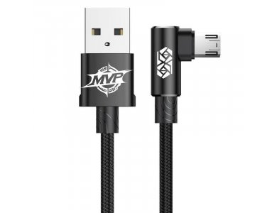 Baseus MVP Elbow Corner 90 ° Cable 1m. Micro USB to USB 2.0 With Nylon Weave - CAMMVP-B01, Black