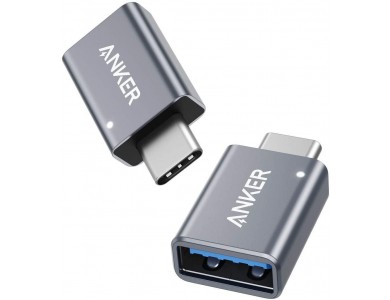 Anker USB-C to USB 3.0 Female, OTG Adapter USB-A Female to USB-C Male - B87310A1, Set of 2, Silver
