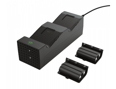 Trust GXT 250 Duo Charging Dock, dual charging base controller Xbox Series X / S, Set with 2 Batteries & Plug Charger - 24177