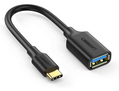 Ugreen Adapter USB-C to USB-A 3.1 with 8cm Cable OTG Adapter Type-C Male to USB-A Female - 30701, Black