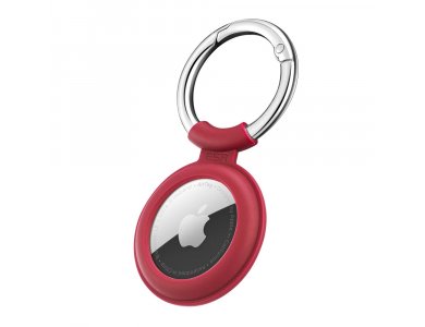 ESR Cloud AirTag Loop, Holder / Case for Apple AirTags, made of Silicone, with Keychain / Key Case, Red