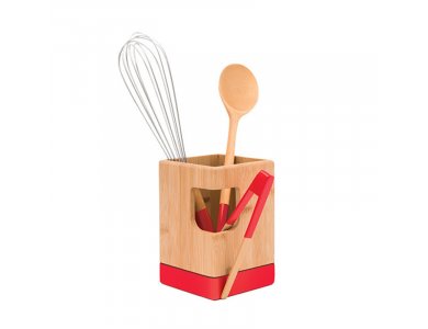 Pebbly Utensils Pot, Cooking Tools Case, made of Bamboo 10x10x15cm