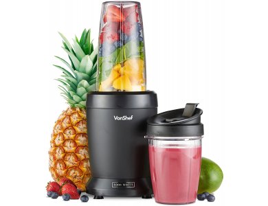 VonShef UltraBlend Smoothie Maker, Blender for Smoothies with 2 BPA-Free Containers 800ml & 500ml and Power 1000Watt