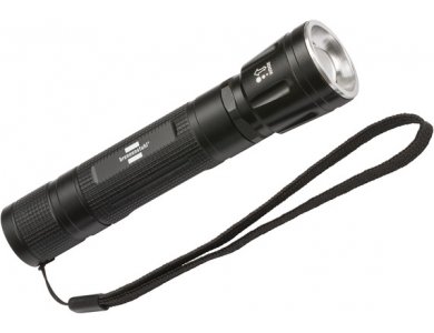 Brennenstuhl LuxPremium TL 300 AF Rechargeable Flashlight, 350 Lumens, CREE LED, Waterproof IP44 with Focus Function, Black