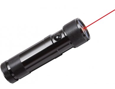 Brennenstuhl Eco-LED Laser Light, Flashlight 2 Functions, Laser Beam & 8xLED 45 Lumens, Metal Construction, Black