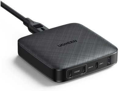 Ugreen 4-Port PD Fast Charger Φορτιστής πρίζας 4-θυρών 100W GaN με Power Delivery, PPS Quick Charge 4.0 FCP κ.α. - 70870, Μαύρος