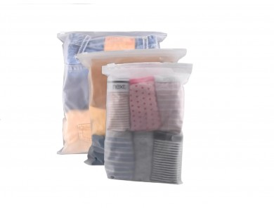 AJ 3-Pack Zip Lock Bags, Τσάντες αποθήκευσης / Θήκες Ταξιδίου, Σετ των 3τμχ σε 3 Μεγέθη (S+L+XL), Frosted