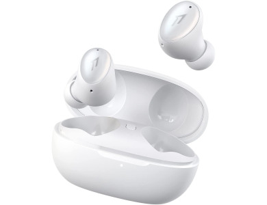 1MORE ColorBuds 2 Noise Cancelling Bluetooth 5.2 TWS Headphones with CVC 8.0 Mic, Support aptX / AAC & Wireless Charging, White