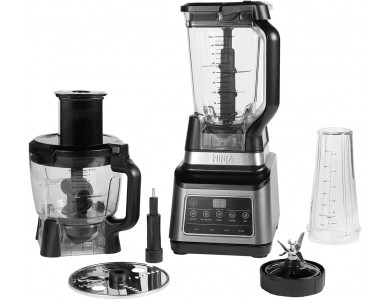 Ninja BN800 3-in-1 Food Processor With Auto-IQ, Multimixer 1200W with 2.1lt Bucket and Blender Jug - Black / Silver