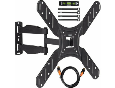 VonHaus TV Mount, Επικλινόμενη & Περιστρεφόμενη Βάση με σπαστό Μπράτσο για TV 20”-50”, έως 25kg (Με HDMI καλώδιο) - 9100060