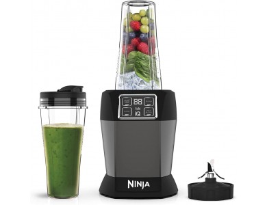 Ninja BN495 Blender With Auto-IQ, Blender for Smoothies with 9 Speeds, 1000W, 0.7lt - Black / Silver