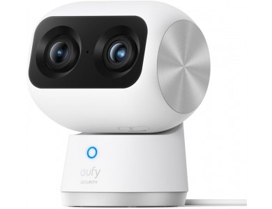 Anker eufyCam S350 IP Camera 4K, 360° Pan & Tilt, with  2 lenses, 8x Zoom, Night Vision, 2-Way Audio, WiFi & AI Tracking