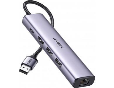 Ugreen Slim 5-1 USB-A USB 3.0 Hub Adapter with 3*USB Ports + Gigabit LAN + Micro SD Card reader