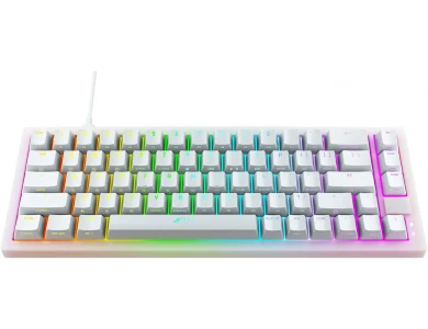 Xtrfy K5 Compact RGB 65% Gaming Mechanical Keyboard Tenkeyless Kailh Red Switches, Transparent White