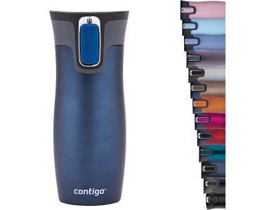 Contigo West Loop Autoseal Travel Mug 470ml with Thermalock Technology, Suitable for Dishwasher, Monaco