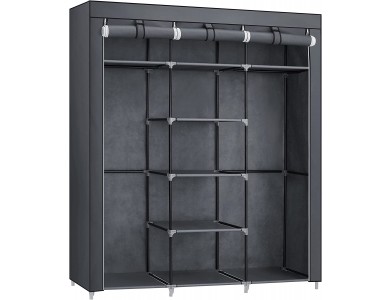 Songmics Canvas Wardrobe, Fabric with metal frame 150 x 45 x 175cm, Anthracite