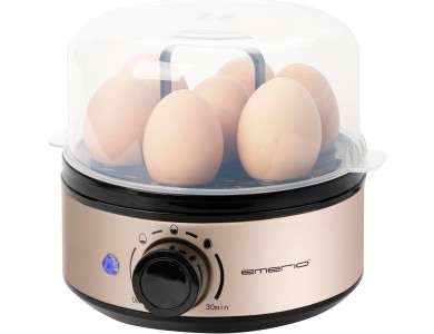 Emerio Egg Boiler, 7 Egg Boiler 400W BPA free, with 3 Boiling Levels & Voice Alerts, Inox