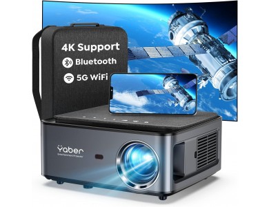 Yaber Buffalo Prο U6 Projector Full HD 1080p Native resolution, 15.000 Lumens, 20.000:1, Bluetooth 5.1 & WiFi, με Θήκη, Black