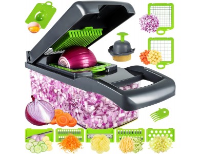 AJ 13-in-1 Multifunctional Vegetable Chopper Pro, Πολυκόπτης Λαχανικών, Σετ των 13τμχ