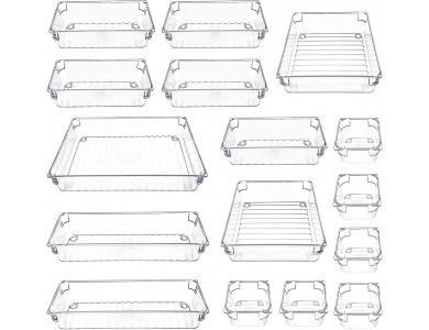AJ 16-Pack Drawer Organiser System, Κουτιά οργάνωσης συρταριού, Σετ των 16τμχ (5 Μεγέθη)