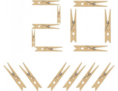 AJ 20-Pack Bamboo Pegs, Μανταλάκια από Μπαμπού Σετ των 20τμχ