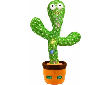 AJ Dancing Mimicking Talking Cactus Toy, Λούτρινος Κάκτος που μιλάει με 120 Τραγούδια, Επαναφορτιζόμενο