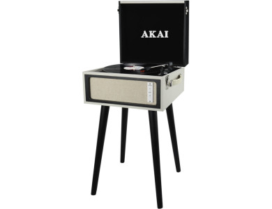 Akai ATT-100 BT Pick-up with Suitcase and Preamplified Built-in Speakers, Legs, Bluetooth 5.0, Aux-in RCA Out & Micro SD Port