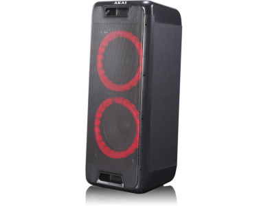 Akai DJ-880 Party Speaker, Portable Bluetooth Speaker 100W RMS with RGB LED Support TWS and Microphone & Instrument Jack