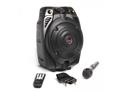 Akai Φορητό Bluetooth Ηχείο 30W με Ενισχυτή & Σύστημα Karaoke με Ασύρματo Μικρόφωνo, FM Radio, Θύρα USB & SD