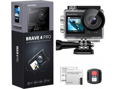 Akaso Brave 4 Pro 4K Action Camera με Touch Screen, 20MP, WiFi, Waterproof 40Μ, Dual-Display & 6-Axis Stabilization