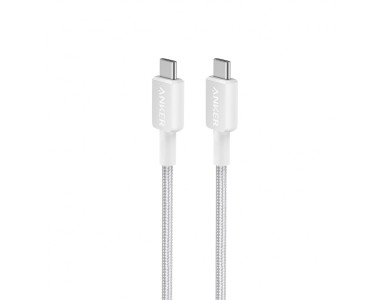 Anker 322 USB-C to USB-C Cable, with Nylon Braiding,  6ft, White