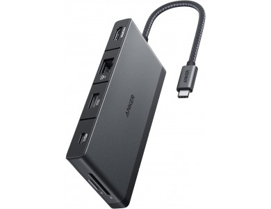 Anker 552 9-in-1 USB-C Hub 85W PD IN + USB-A 3.0 + 2* USB-A 2.0 + USB-C 3.0 + 4K HDMI @30Hz + LAN + SD, Black