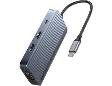 Anker 8-in-1 USB-C Hub, Triple Display Docking Station, 4K HDMI * 2 + VGA + USB-A & C 5Gbps & PD 85W