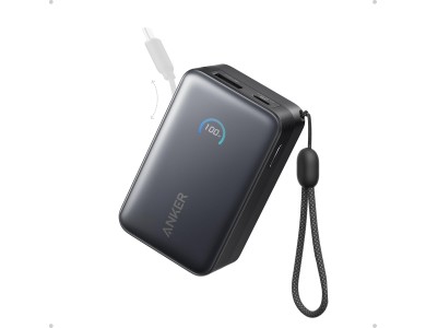 Anker Nano Power Bank 10K, 45W, PowerIQ, PD, 10.000mAh με Ενσωματωμένο Καλώδιο USB-C, 2x USB-C & 1x USB-A Ports, Phantom Black
