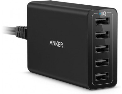 Anker PowerPort 5 40W 5-Port USB Charging Hub με Τεχνολογία PowerIQ, Μαύρο - A2124L12