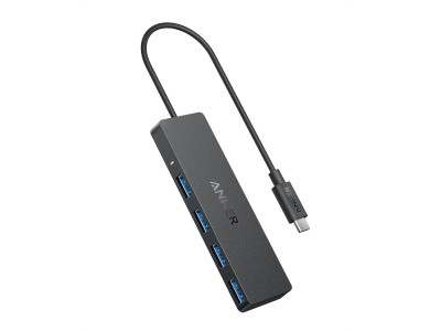 Anker USB-C 4-in-1 Hub με 4 Θύρες USB-A, 5Gbps με Καλώδιο 20cm, Μαύρο