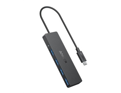 Anker USB-C 4-in-1 Hub with 4 USB-A Ports, 5Gbps with 20cm Cable, Black