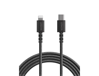 Anker PowerLine Select+ 1.8m. USB-C to Lightning cable for Apple iPhone / iPad / iPod MFi, with naylon brading, Black